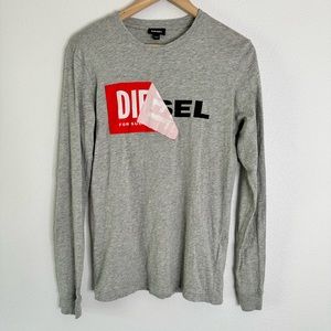 Men’s Diesel Gray Long Sleeve Shirt M